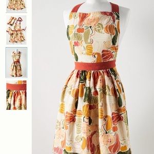 - Anthropologie Pumpkin Harvest Fall Autumn Print Apron with Pockets